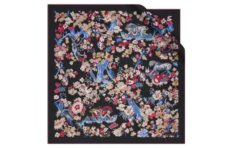 DIOR Silk Scarves Women's Black