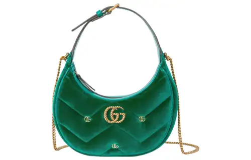 GUCCI GG Marmont Velvet Handbag, Shoulder Bag Women's Green