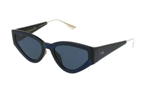 DIOR Acetate Irregular Shape Sunglasses Women's Blue