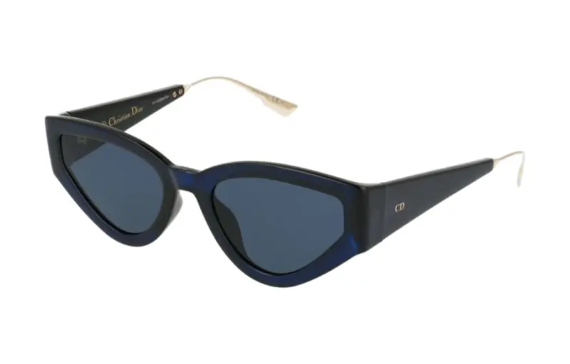 DIOR Acetate Irregular Shape Sunglasses Women's Blue