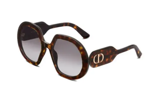 DIOR Acetate Irregular Shape Sunglasses Women's Brown