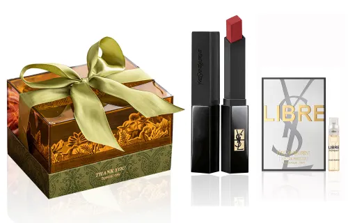 YSL, acrylic gift box, makeup primer, matte set, perfume for professional use, no smudge, 2g, sample