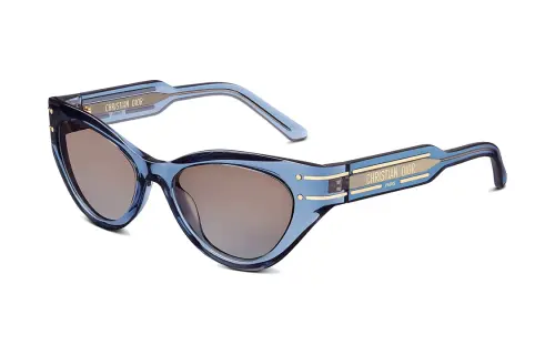 DIOR Acetate Irregular Shape Sunglasses Women's Blue