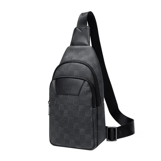 POLO PVC Sling Bag Large Men's Black