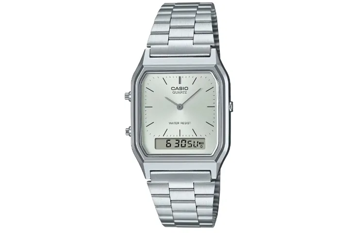 CASIO Unisex VINTAGE Series Silver Watch AQ-230A-7AMQY