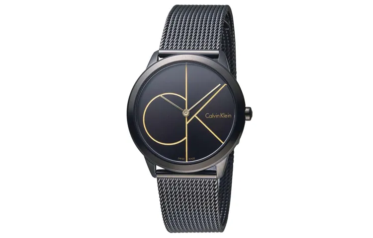 CALVIN KLEIN Wrist Watches Quartz Movement Stainless Steel Strap 35mm Black Dial Women's Watch 30m Water Resistant