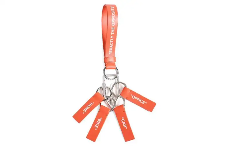 OFF WHITE Letter Print Keychains Unisex Orange