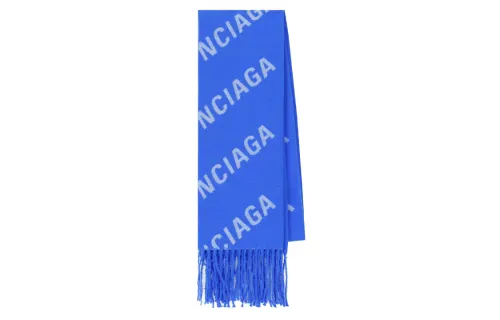 Balenciaga All-Over Logo Embroidered Scarf