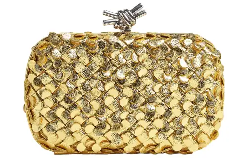 Bottega Veneta KNOT Lambskin Golden Mouth Bag Evening Clutch Bag Women's Gold