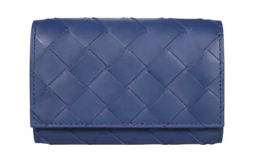 Bottega Veneta Cow Leather Key Pouch Regular Men's Blue