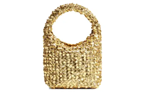Bottega Veneta Cabat Lambskin Bucket Bag Handbag Small Women's Gold