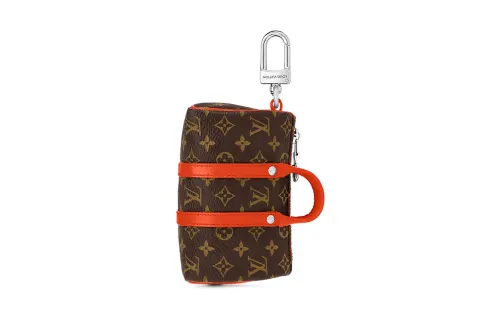 LOUIS VUITTON Keepall Monogram Coated Canvas With Leather Trim Keychain Bag Accessory Men's Orange