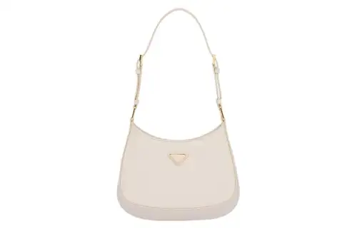 PRADA Patent Leather Hobo Bag Shoulder Bag Women's Ivory White