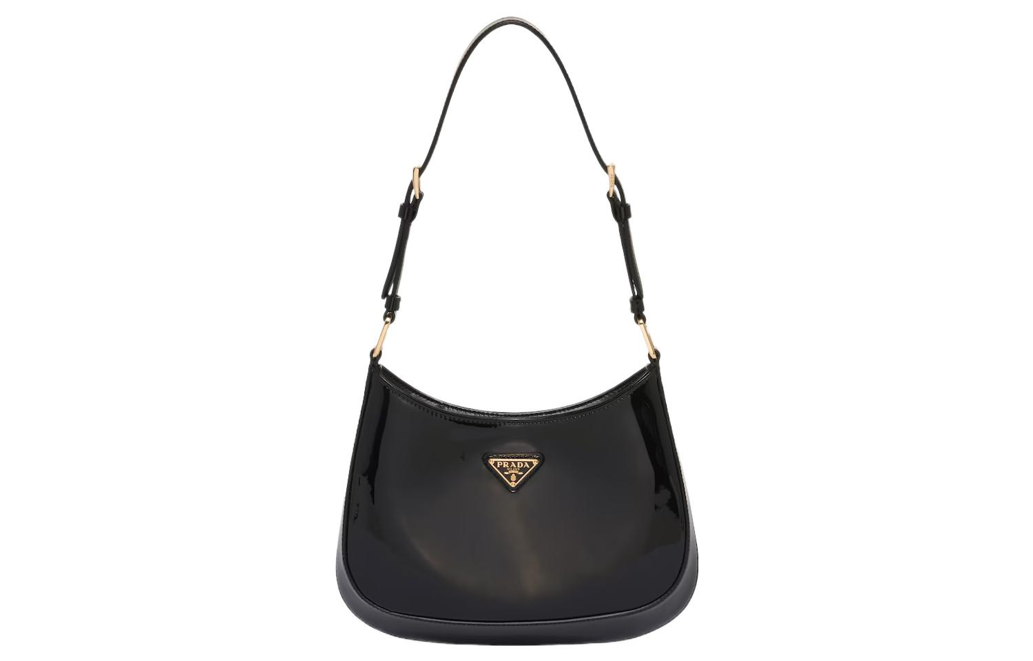 PRADA Cleo Leather Portable Crossbody Bag, Shoulder Bag Women's Black