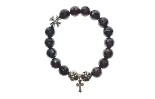 Chrome Hearts Garnet Beaded Bracelets Unisex Brown