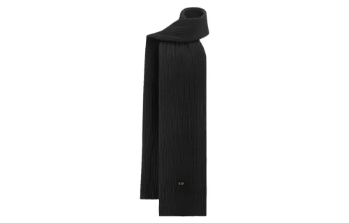 Christian DIOR Logo Plaque Knitted Scarf