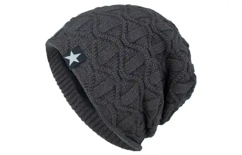 FireMonkey American Vintage Stars Small Logo Slouchy Beanie Elastic Adjustable Fall Winter Thickened And Fleece Lined