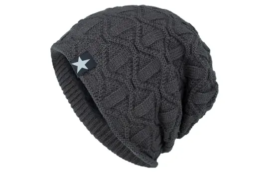 FireMonkey American Vintage Stars Small Logo Slouchy Beanie Elastic Adjustable Fall Winter Thickened And Fleece Lined