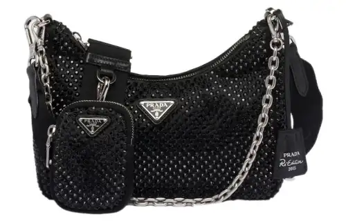 PRADA Re Edition Fabric Combo Bag, Crossbody Bag, Shoulder Bag Women's Black