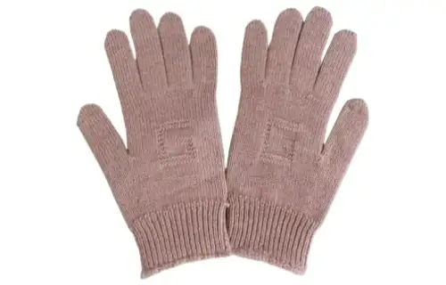 GUCCI Cotton Knit Gloves Kids' Red Brown
