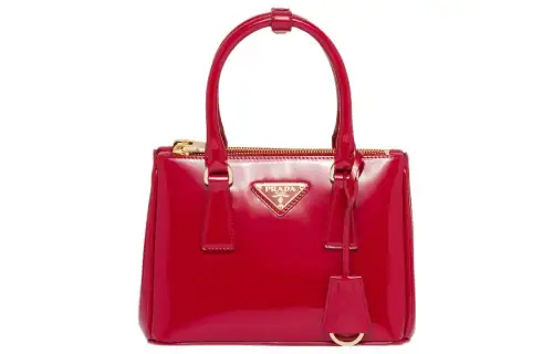 PRADA Patent Leather Shoulder Bag, Crossbody Bag, Handbag Mini Women's Cherry Red
