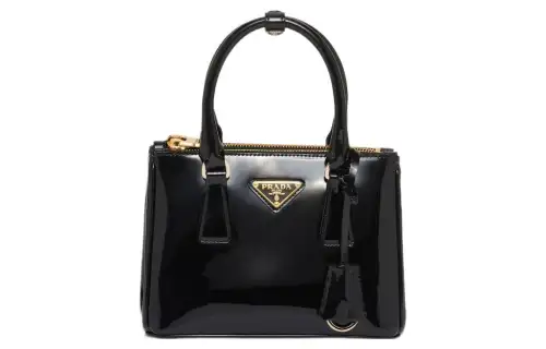 PRADA Galleria Killer Bag Patent Leather Shoulder Bag, Crossbody Bag, Handbag Mini Women's Black