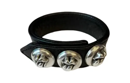Chrome Hearts 925 Sterling Silver Wristbands Unisex Black