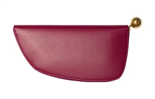 Burberry Lambskin Wallet Large Women's Raspberry Red
