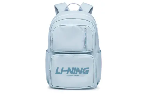 Li Ning Sports Life Collection Fabric Students Backpack Unisex Gray Blue