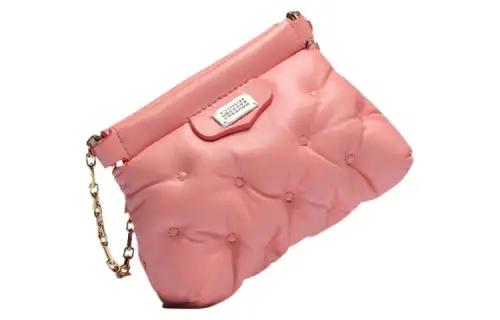 Maison Margiela Embroidery Nappa Leather Shoulder Bag Women's Ultra Bright Pink