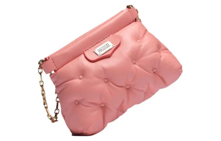 Maison Margiela Embroidery Nappa Leather Shoulder Bag Women's Ultra Bright Pink