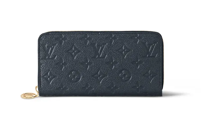LOUIS VUITTON Zippy Cow Leather Wallet Regular Women's Marine Blue