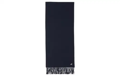 Prada Triangle Logo Plaque Fringed Scarf