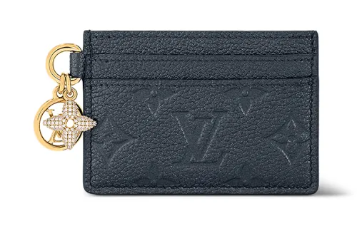 LOUIS VUITTON CHARMS Monogram Empreinte Leather Card Holder Regular Women's Marine Blue