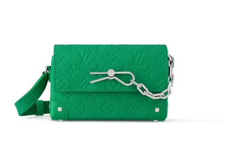 LOUIS VUITTON Steamer Leather Small Box Shoulder Bag, Crossbody Bag Mini Men's Green