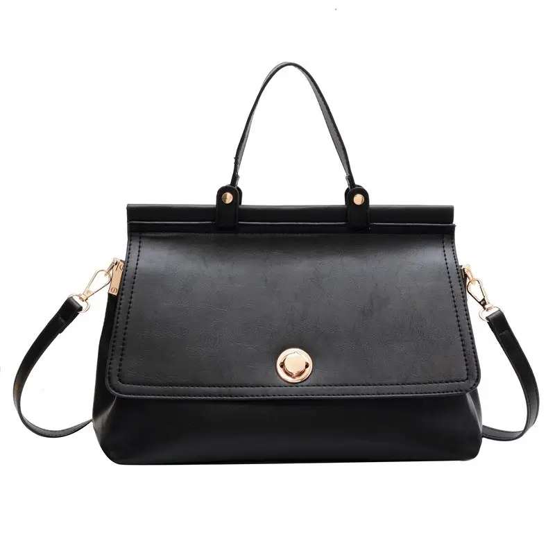 NOMK Pu Tote Bag, Shopping Bag, Handbag, Crossbody Bag Medium Women's Black/Brown