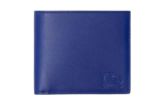 Burberry Smooth Calfskin Coin Purse Wallet Regular Men's Knight Blue