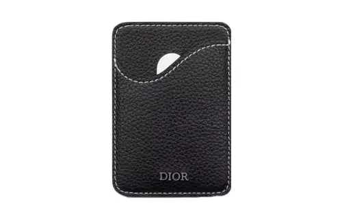 DIOR Saddle Grain Cow Leather Card Holder Men's Black