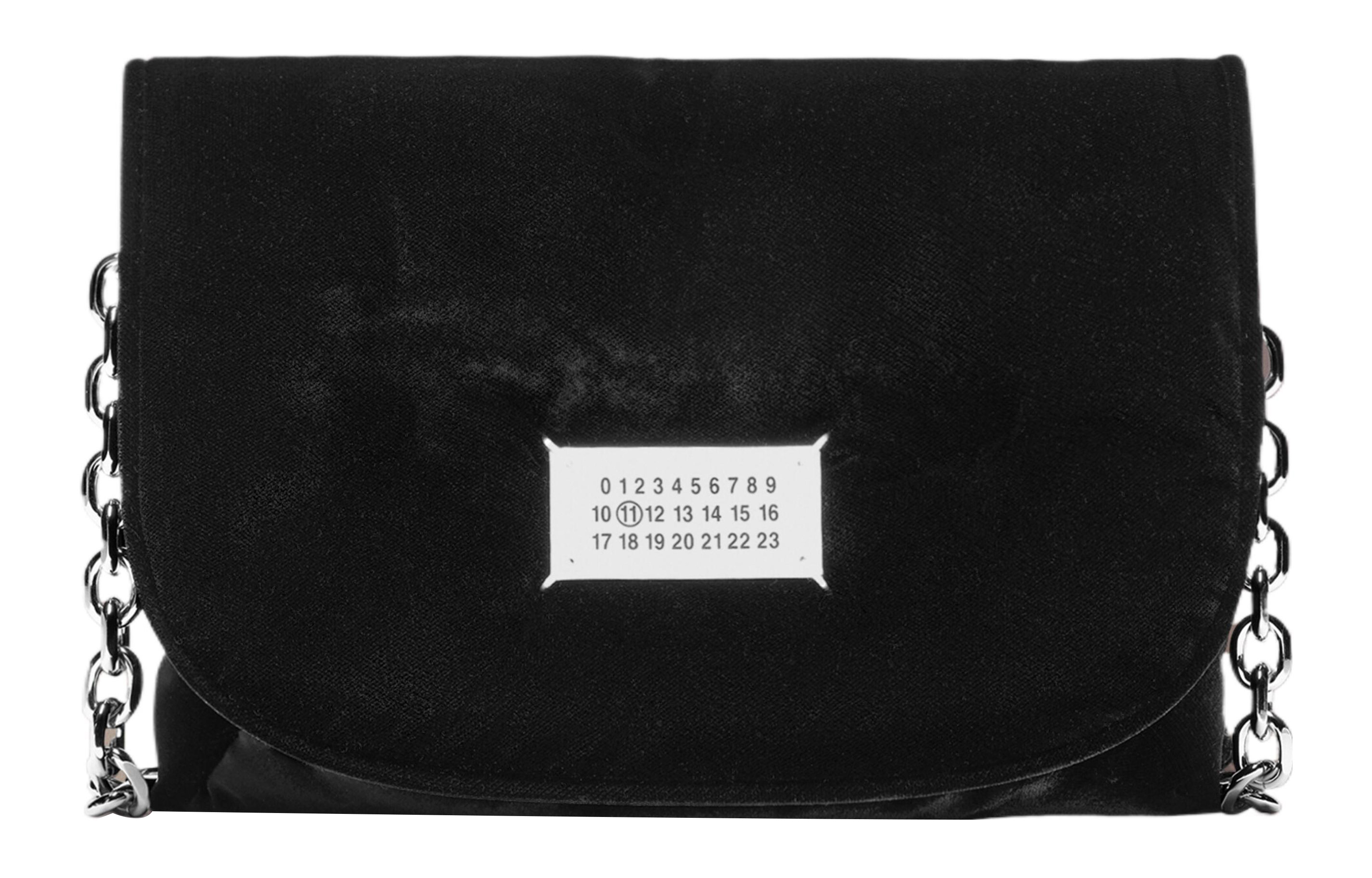 Maison Margiela Glam Slam Velvet Shoulder Bag, Crossbody Bag Small Women's Black