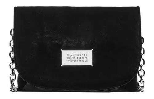 Maison Margiela Glam Slam Velvet Shoulder Bag, Crossbody Bag Small Women's Black