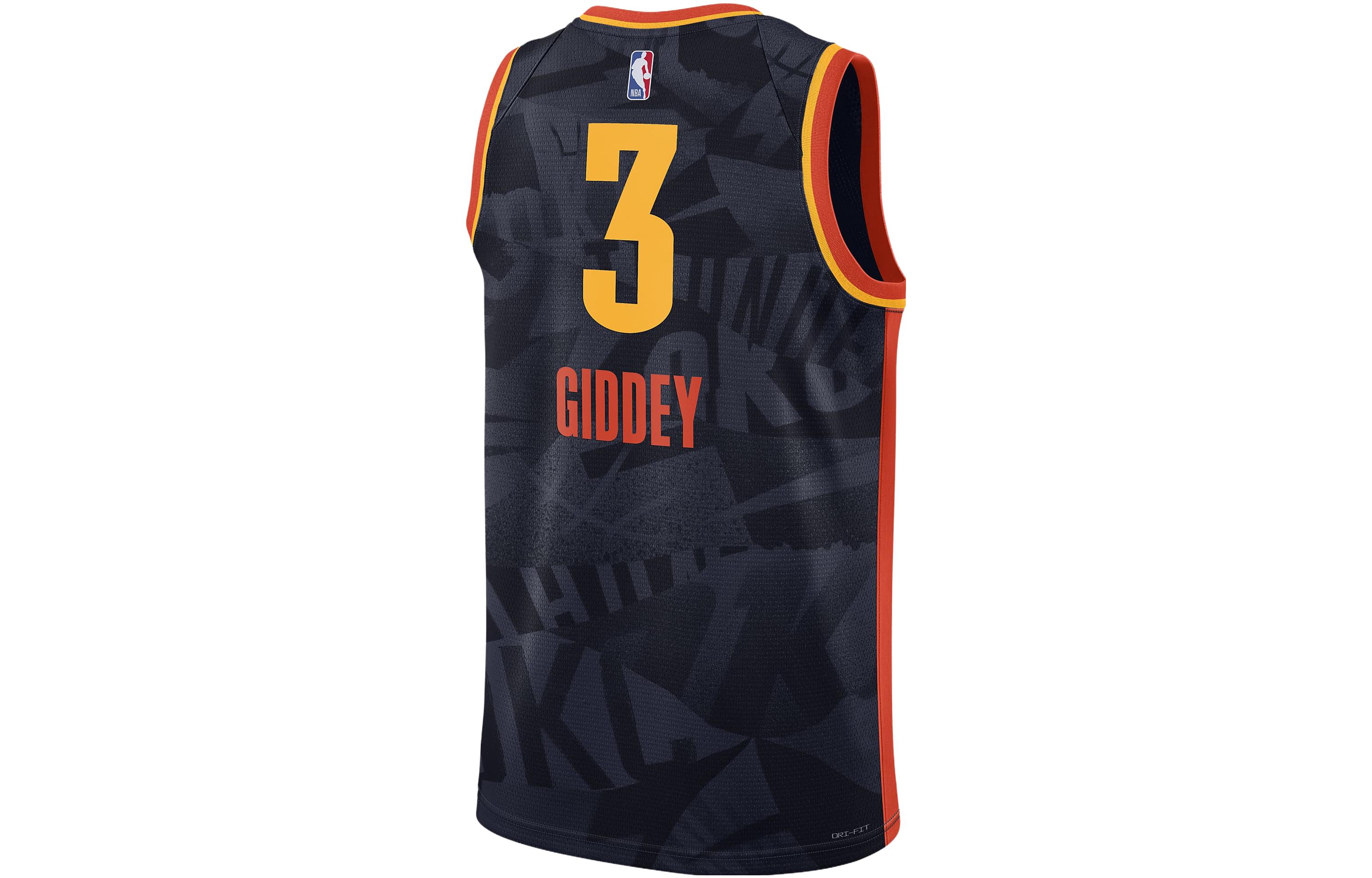 Nike Basketball Jersey SW Fan Edition 2023/24 Season, Oklahoma City Thunder, Josh Giddey Size 3 Men’s Black