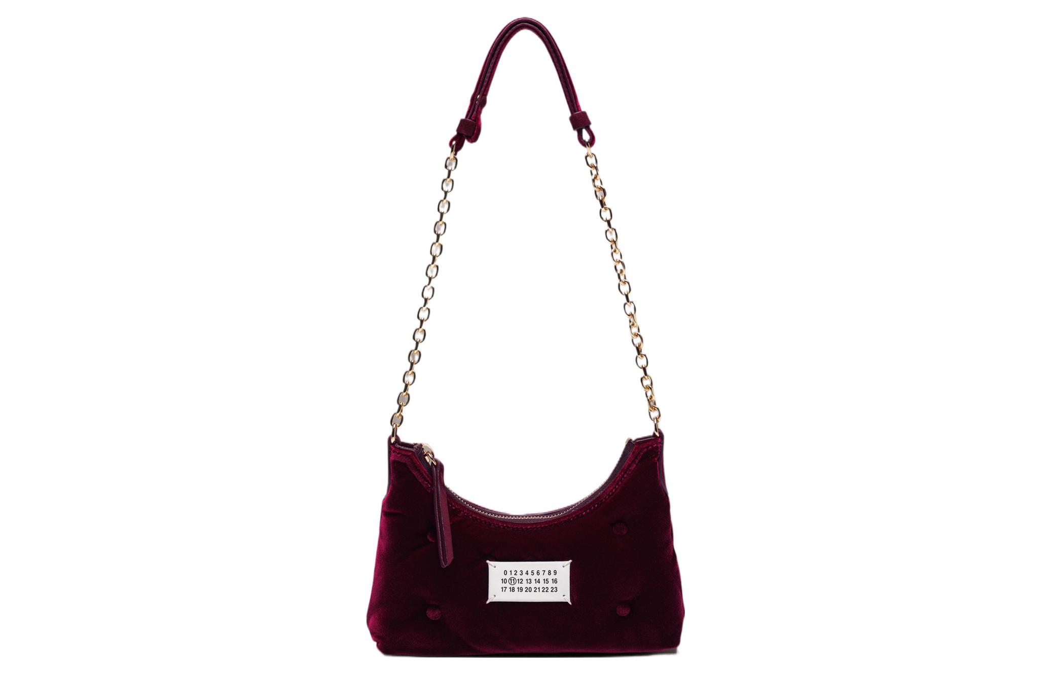 Maison Margiela Velvet Handbag, Shoulder Bag Women's Grape Purple