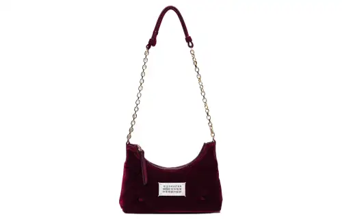 Maison Margiela Velvet Handbag, Shoulder Bag Women's Grape Purple