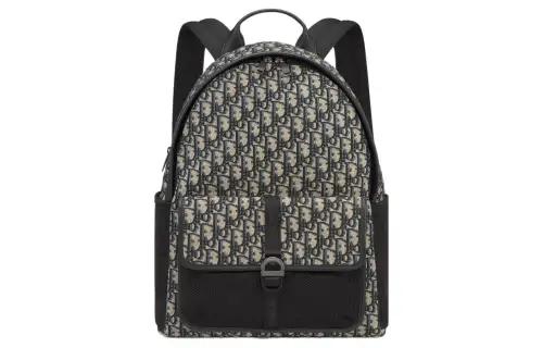 DIOR Oblique Print Backpack Regular Men's Beige & Black