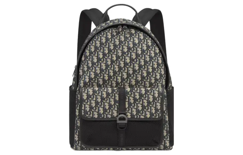 DIOR Oblique Print Backpack Regular Men's Beige & Black
