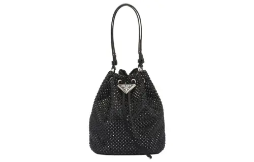 PRADA Fabric Bucket Bag, Shoulder Bag, Crossbody Bag, Handbag Mini Women's Black