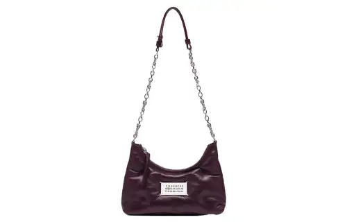 Maison Margiela Glam Slam Grain Nappa Leather Shoulder Bag, Crossbody Bag Regular Women's Grape Purple