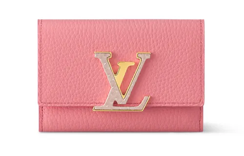 LOUIS VUITTON Capucines Taurillon Leather Wallet Women's Pink