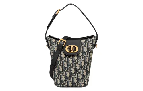 DIOR 30 Montaigne Cow Leather Bucket Bag, Handbag, Shoulder Bag Women's Blue