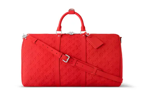 LOUIS VUITTON Keepall Bandouliere 50 Taurillon Colormania Red